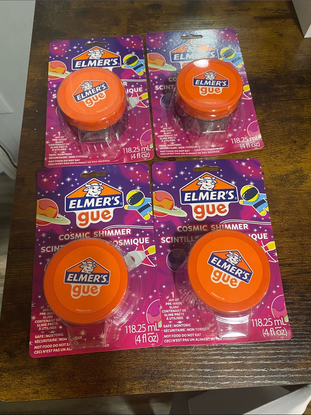 Elmer’s glue brand 4 pcs Cosmic Shimmer Slime - Orange Cap blue slime shimmerNEW